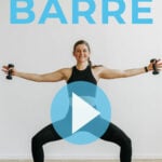 woman performing cardio barre exercises in a barre blend workout