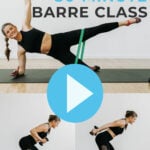 woman performing cardio barre exercises in a barre blend workout