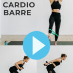 woman performing cardio barre exercises in a barre blend workout