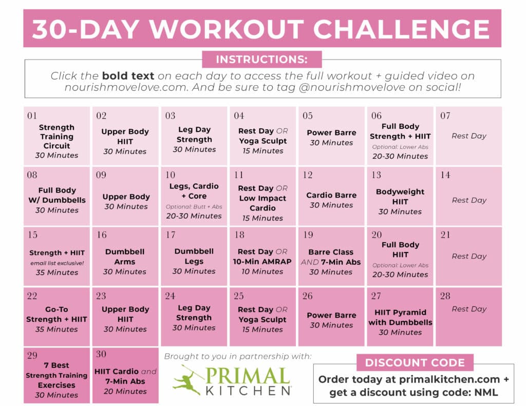 30-Day Home Workout Plan For Women