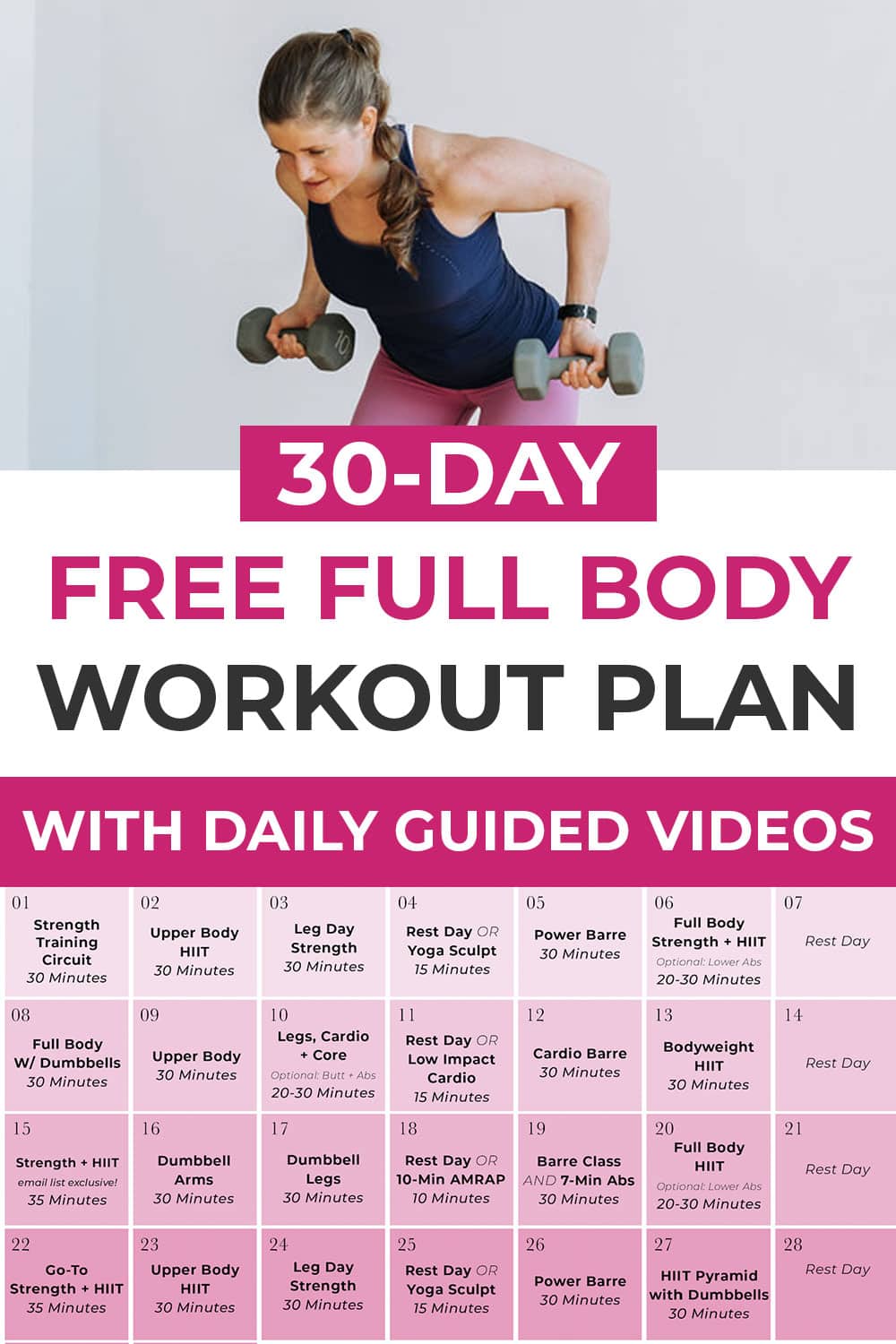 Printable Free Weight Workout Plans