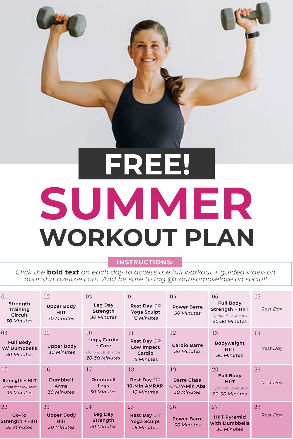 30-Day Home Workout Plan For Women | Nourish Move Love