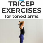 Pin for Pinterest of woman performing the best tricep exercises