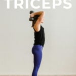 Pin for Pinterest of woman performing the best tricep exercises