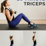 Pin for Pinterest of woman performing the best tricep exercises