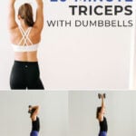 Pin for Pinterest of woman performing the best tricep exercises