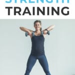 Pin for Pinterest 7 Best Strength Training Exercises for Women - woman performing a high pull