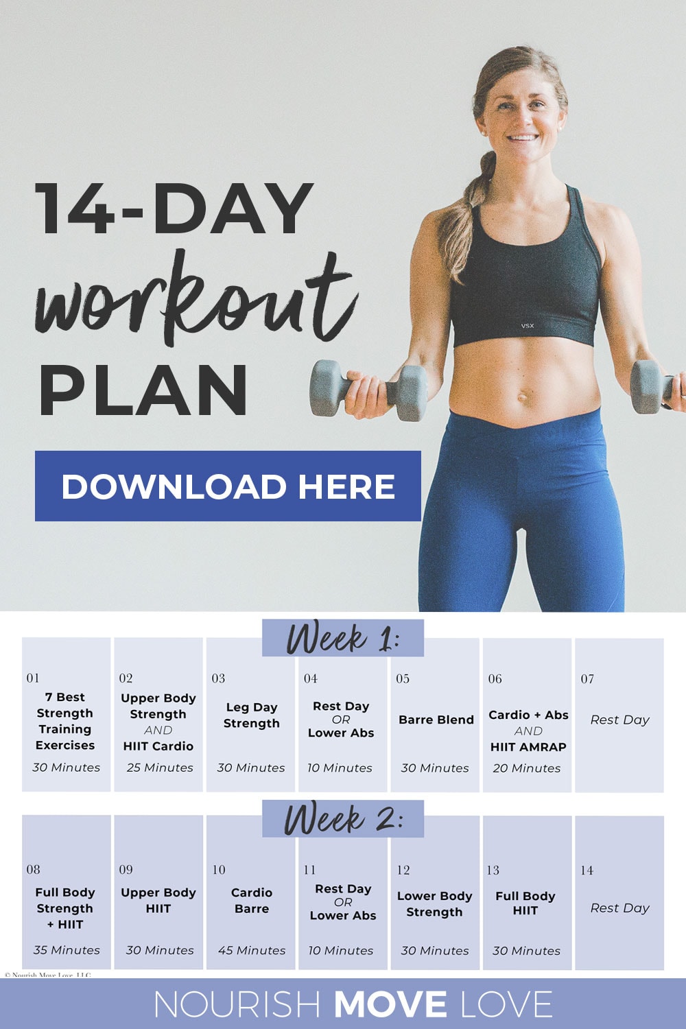 14 Day Challenge | workout plan - Nourish, Move, Love