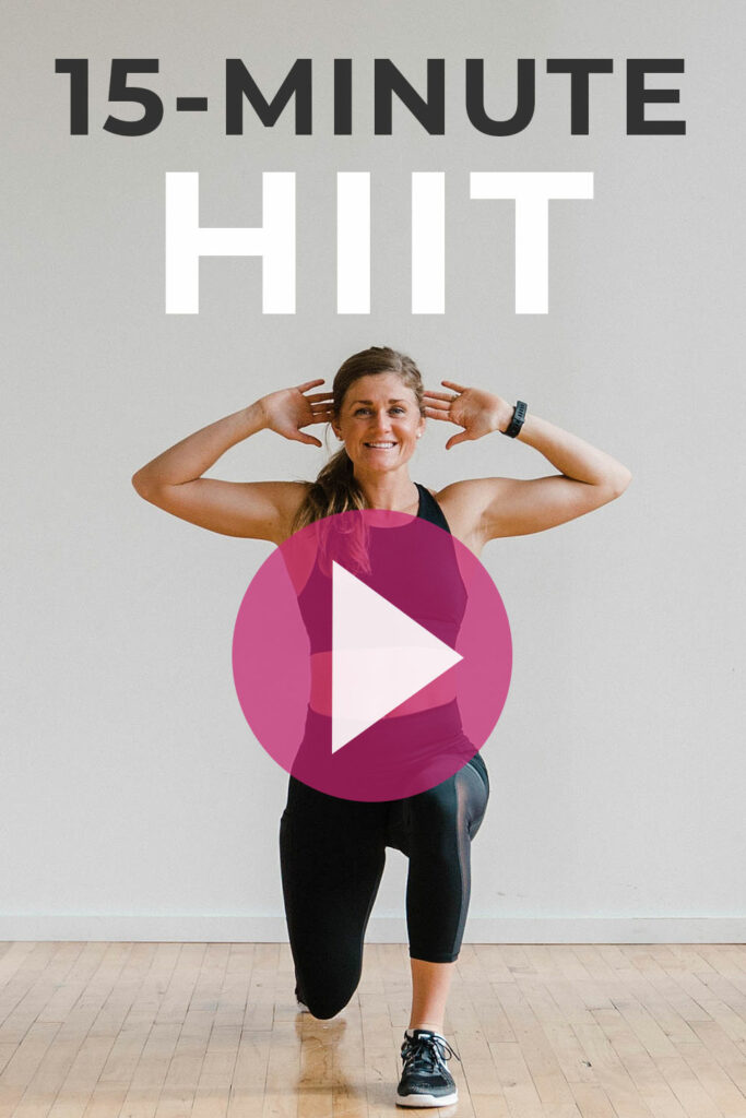 No Equipment 15-Minute HIIT Cardio Workout At Home pin for pinterest