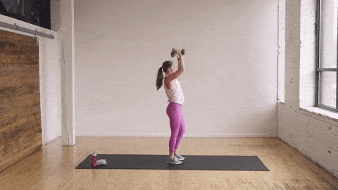 Push Press | dumbbell shoulder exercises - Nourish, Move, Love