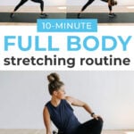 Pin for Pinterest of full body stretch routine