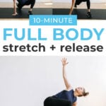 Pin for Pinterest of full body stretch routine