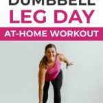 Pin for Pinterest of woman performing leg day exercises