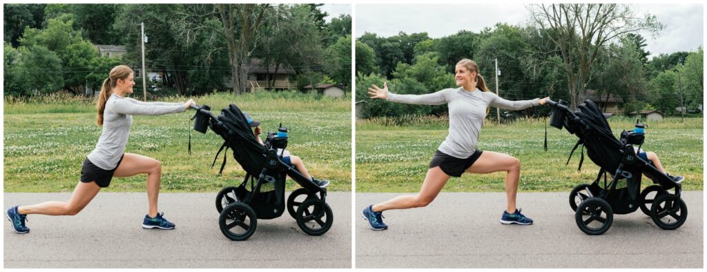 walking lunge stroller exercise