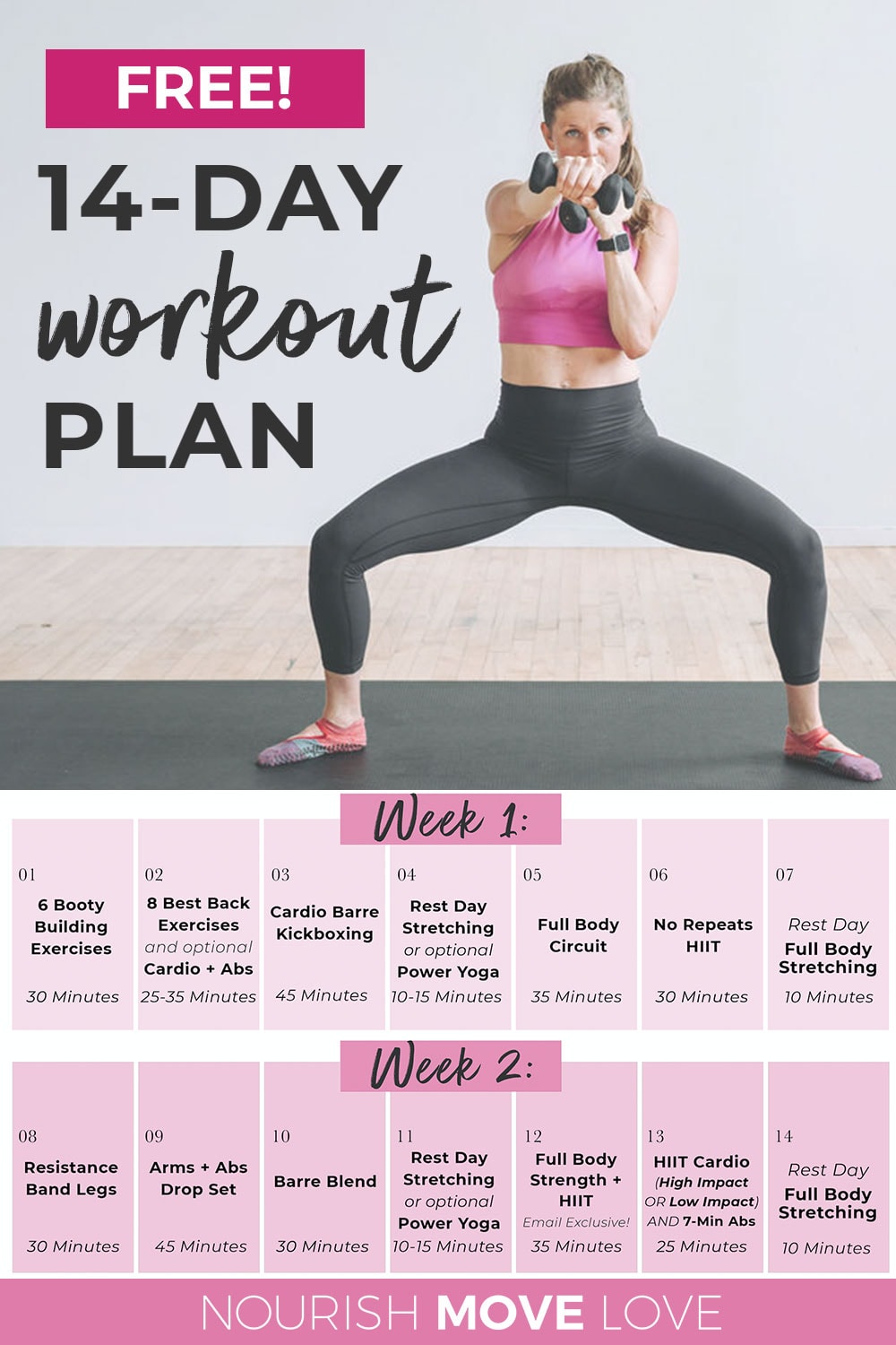 Free 14-Day Workout Plan (PDF) | Nourish Move Love