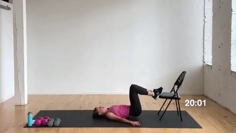 Glute Bridges on Bench or Chair to build a booty