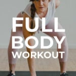 Pin for Pinterest of a full body HIIT workout at home