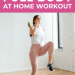 Pin for Pinterest of a full body HIIT workout at home