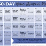 30 Day Workout Plan Calendar Graphic