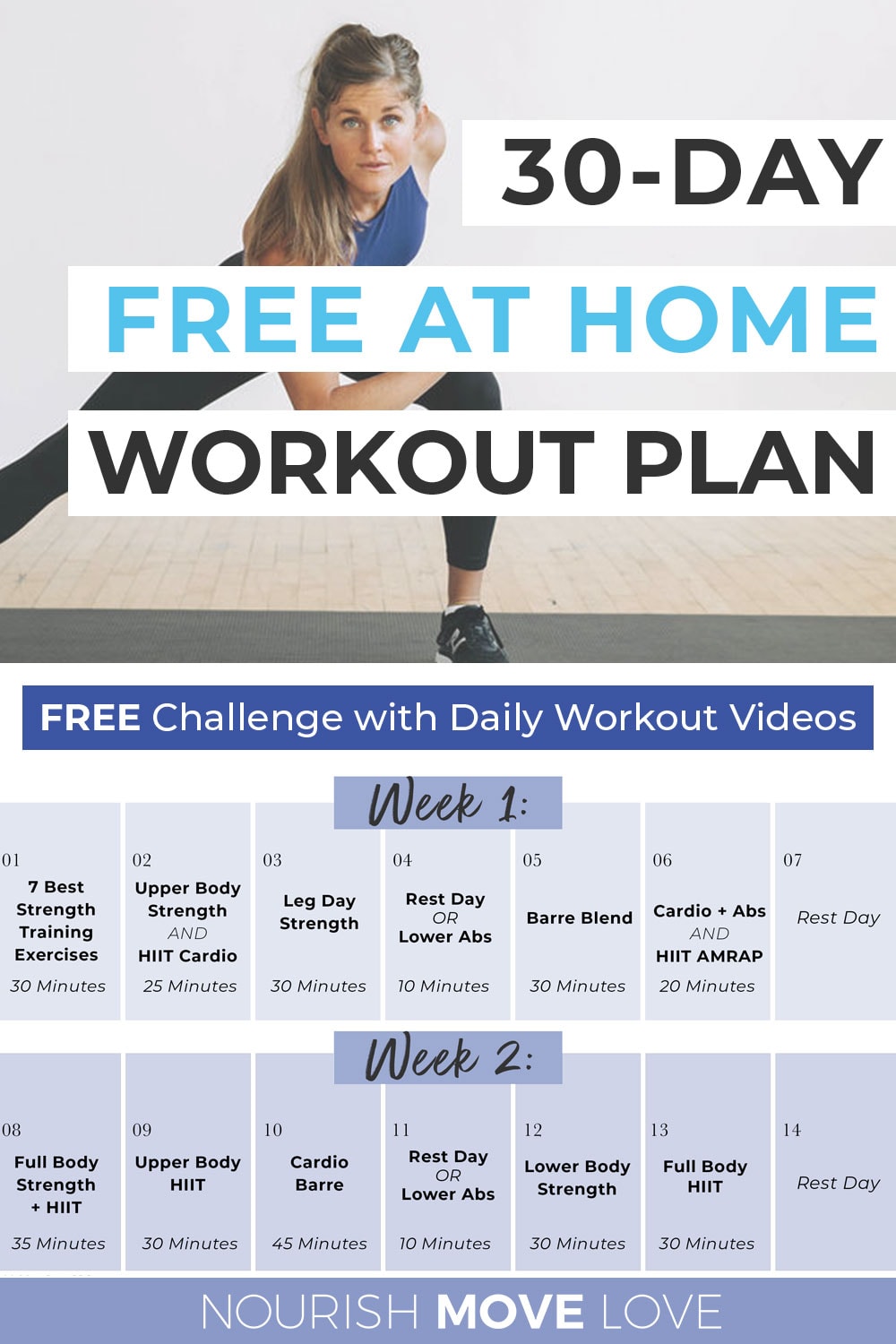 30 Day Workout Plan (Videos) | Nourish Move Love