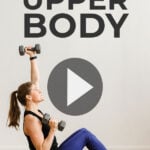 Pin for Pinterest Toned Arms Workout for Women - woman performing an overhead press