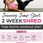 Pin for Pinterest of free workout challenge