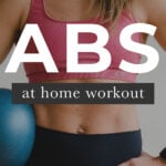 Pin for Pinterest of best ab workout for women - woman performing ab exercises