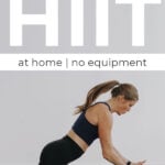 Pin for Pinterest woman performing a cardio exercise in a fat burning workout