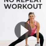 Pin for Pinterest of full body strength workout no repeats