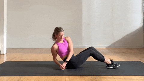 seated twist abs exercise for women