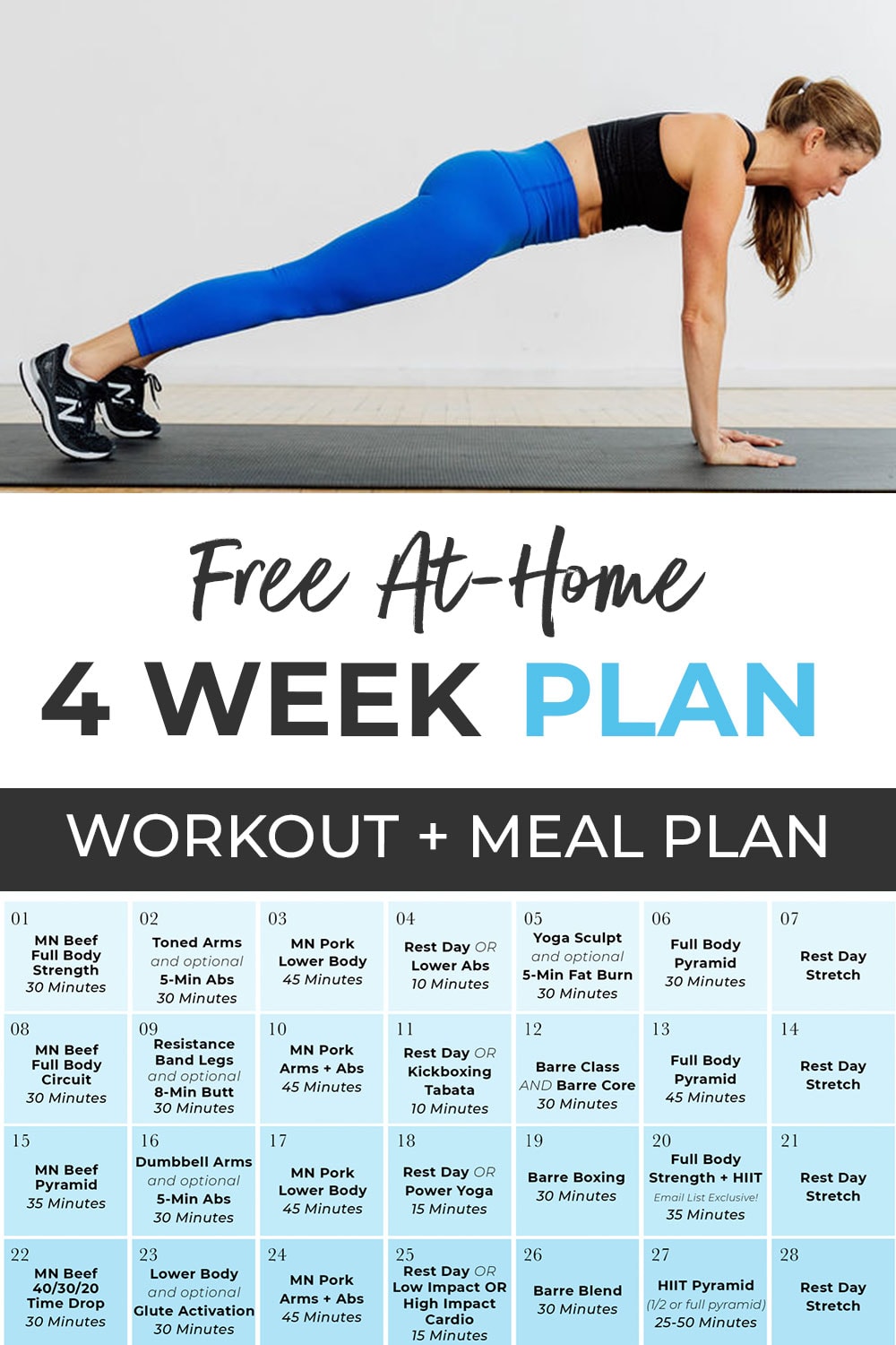 30 Minute 4 Weeks Of The Prep Workout Calendar For Gym Morning 