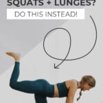 Pin for Pinterest of woman performing butt lifting exercises in a booty workout