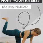 Pin for Pinterest of woman performing butt lifting exercises in a booty workout