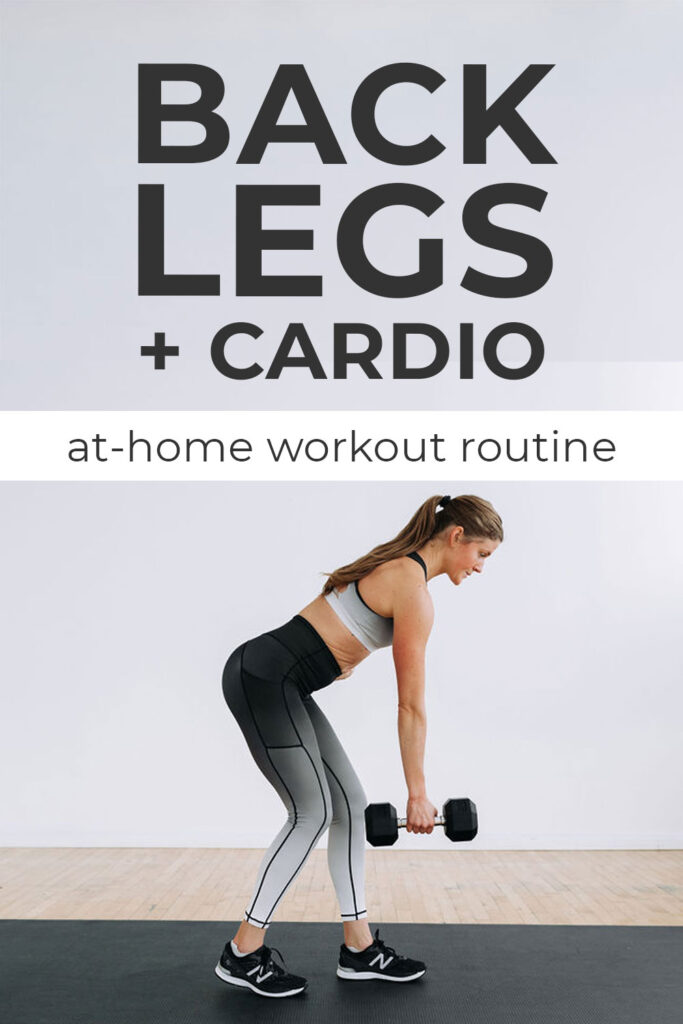 Legs Back and Cardio At Home Workout with Dumbbells 