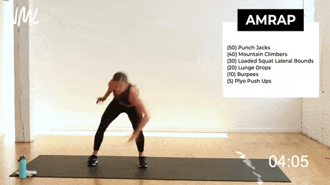 loaded squat lateral bounds HIIT Cardio