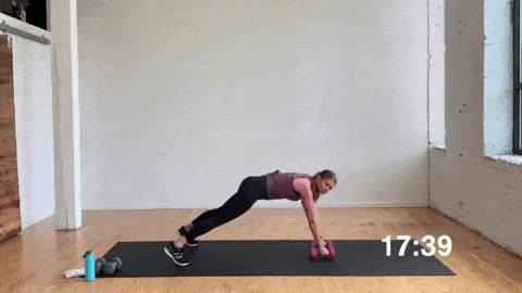 plank and row or renegade rows | strength training for women