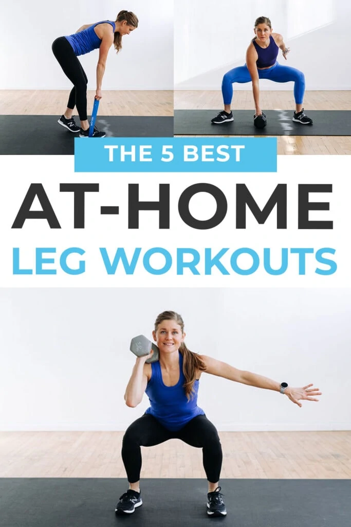 5 BEST Leg Workouts At Home | pin for pinterest