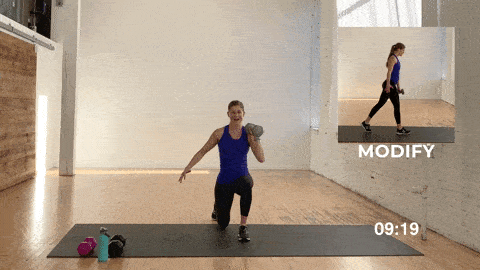 Reverse Lunge and Press with Knee Drive, low impact cardio exercise
