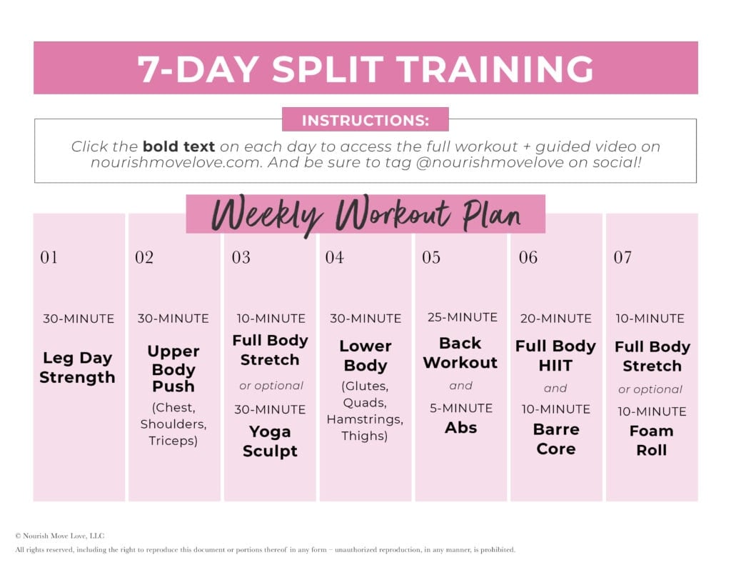 Free Weekly Workout Plan Full S