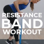 Pin for Pinterest of full body resistance band workout