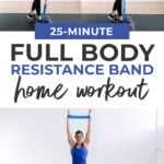 Pin for Pinterest of full body resistance band workout