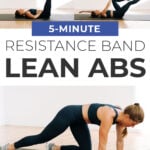 Pin for Pinterest of resistance band ab workout for women