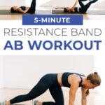 Pin for Pinterest of resistance band ab workout for women