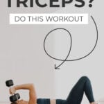 Pin for Pinterest of woman performing the best tricep exercises