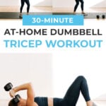 Pin for Pinterest of woman performing the best tricep exercises