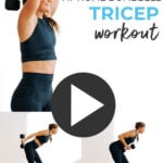 Pin for Pinterest of woman performing the best tricep exercises