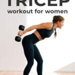 Pin for Pinterest of woman performing the best tricep exercises