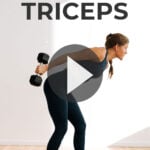 Pin for Pinterest of woman performing the best tricep exercises