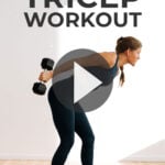 Pin for Pinterest of woman performing the best tricep exercises