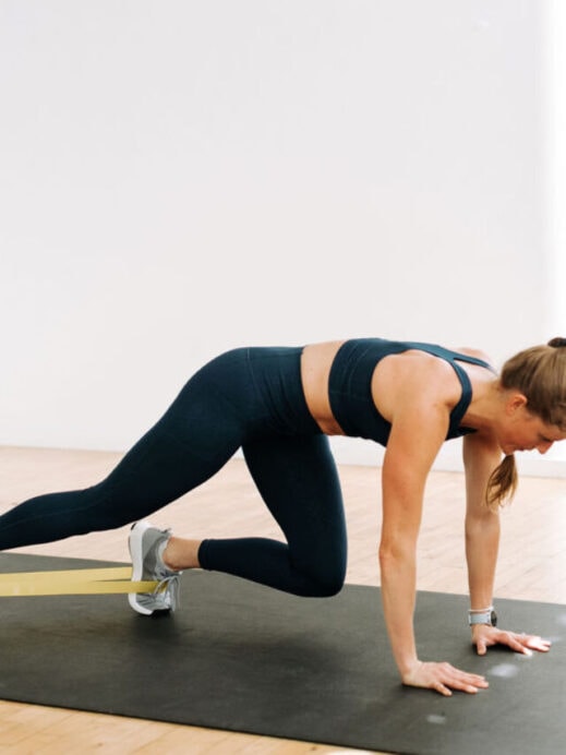 Resistance Band Ab Workout | Bear Crawls with Mini Band